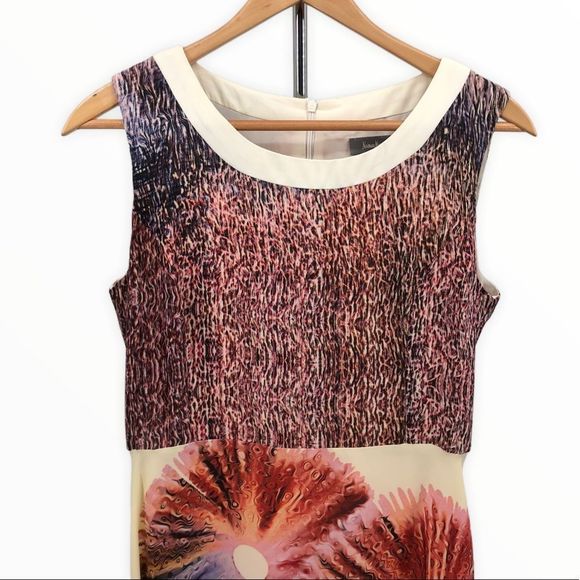 Neiman Marcus Mixed Print Multicolor Maxi Dress size Medium Sleeveless - Picture 2 of 11